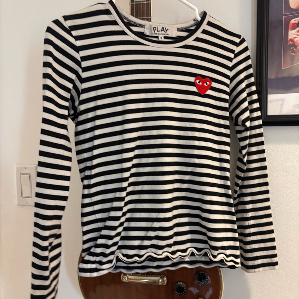 Comme des Garcons Black and White Long Sleeve Tee